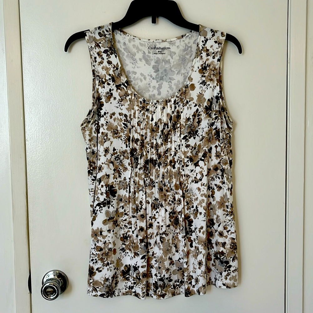 Croft & Barrow brown floral tank top